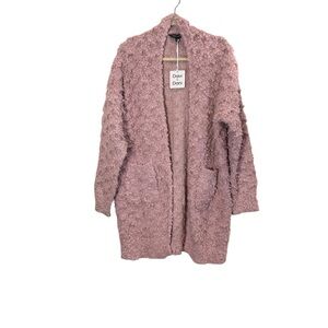 DAVI & DANI Women’s Boucle Mauve Granny Core Cozy Timeless Cardigan Sz 1X